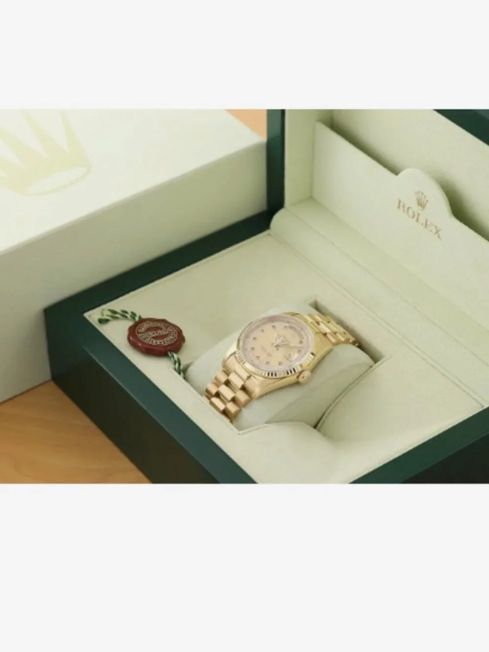 ROLEX MENS PRESIDENT RUBY DIAMONDS FACTORY DAY DATE WATCH BOX + TAG